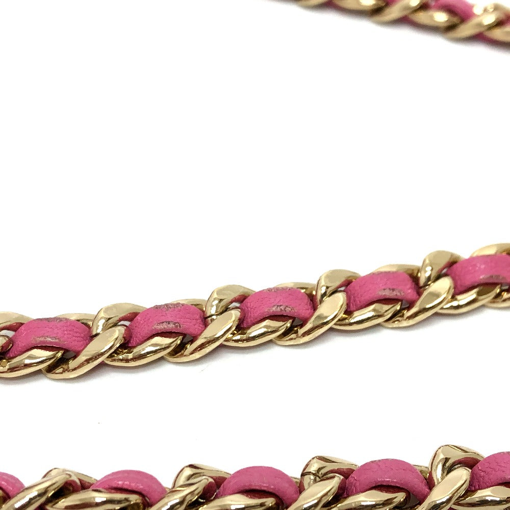 Chanel Shoulder Bag As0138 Calfskin Pink Cc Coco Mark Edge Chain Women