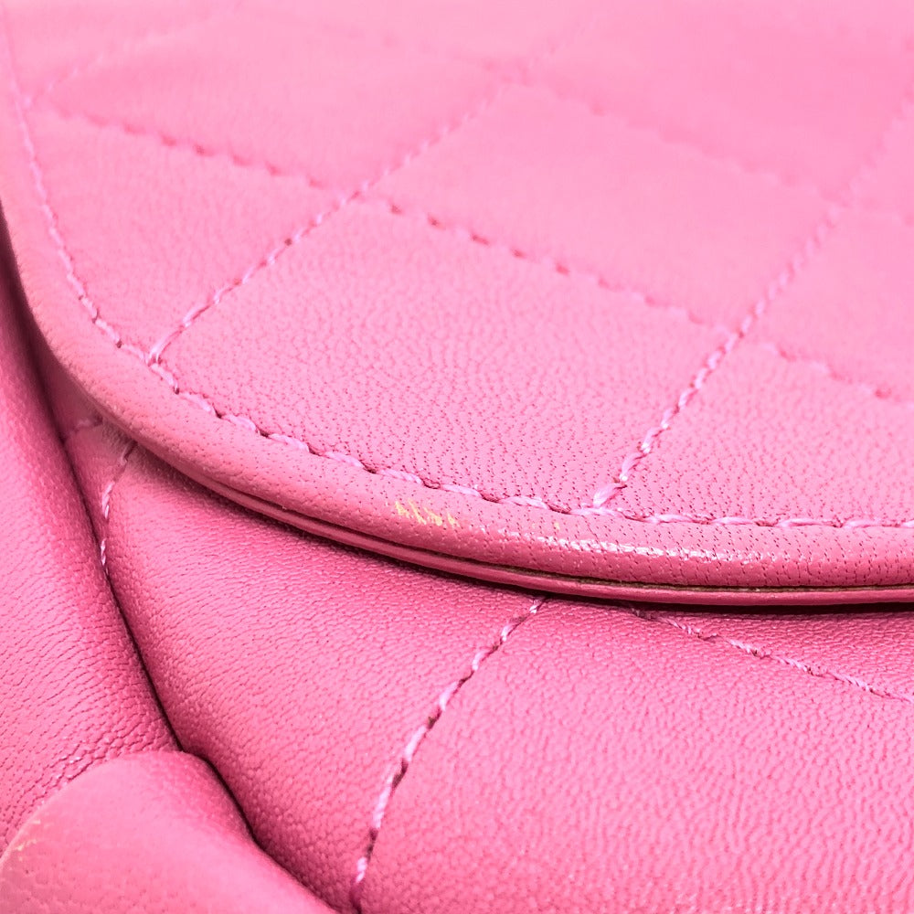 Chanel Shoulder Bag As0138 Calfskin Pink Cc Coco Mark Edge Chain Women