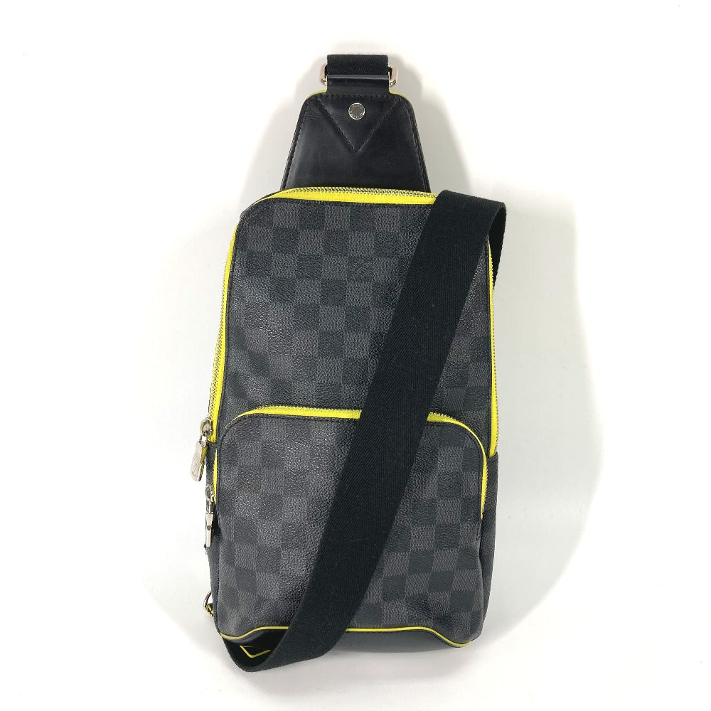 Louis Vuitton Shoulder Bag N42424 Damier Grafitto Canvas Black Damier Grafitte Avenue Sling Bag Mens