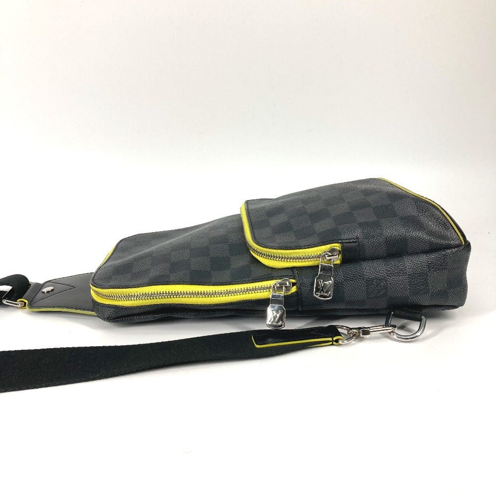 Louis Vuitton Shoulder Bag N42424 Damier Grafitto Canvas Black Damier Grafitte Avenue Sling Bag Mens