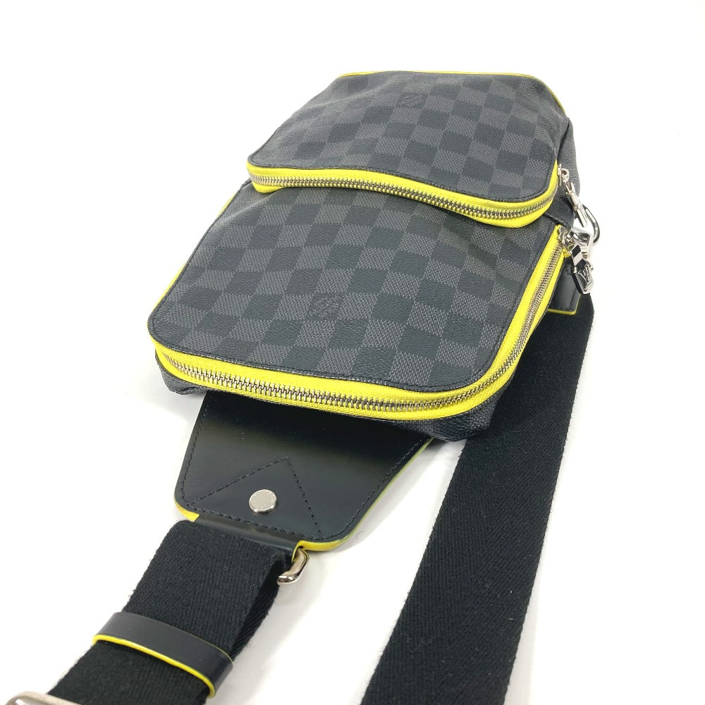 Louis Vuitton Shoulder Bag N42424 Damier Grafitto Canvas Black Damier Grafitte Avenue Sling Bag Mens
