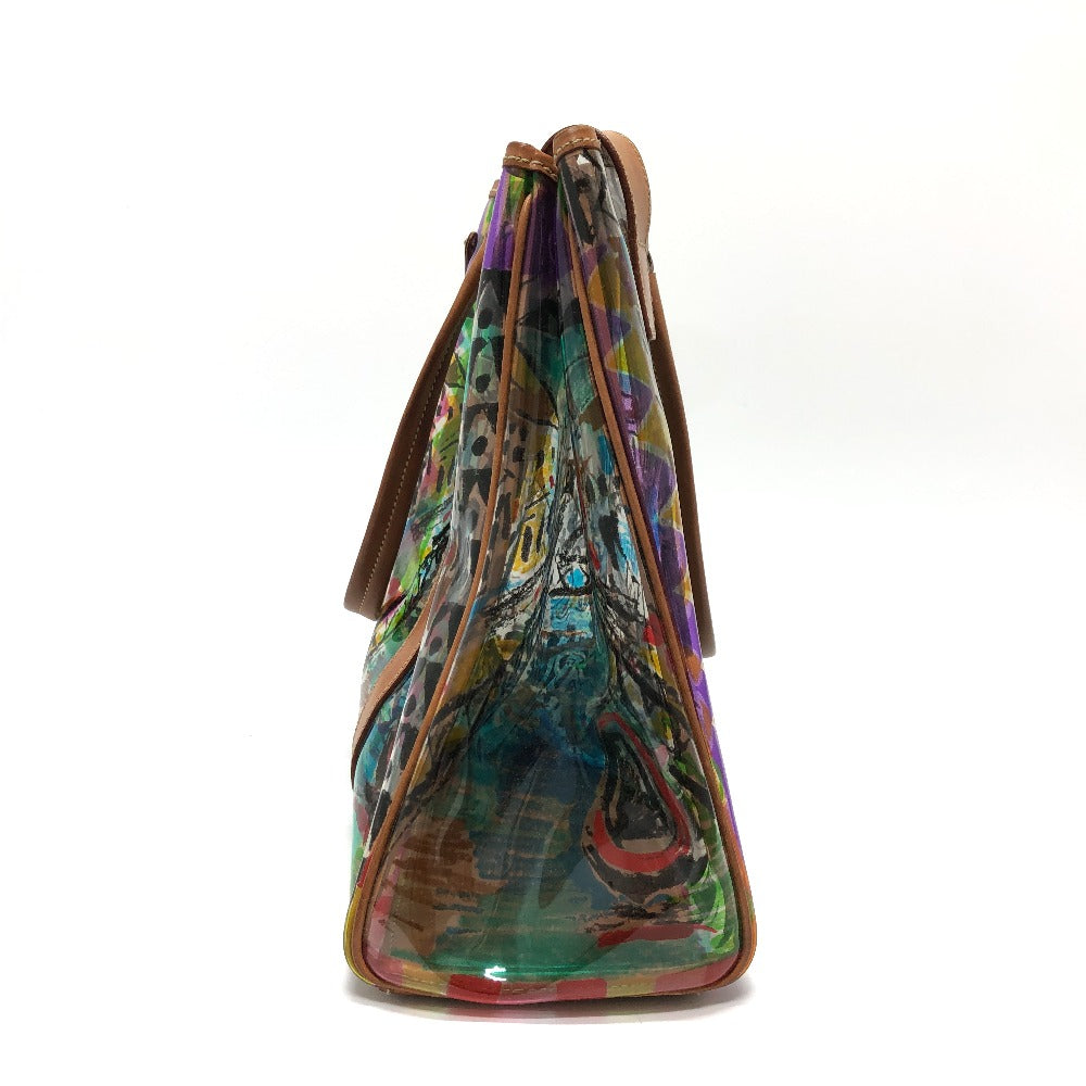 Prada Tote Bag Br2515 Plastics/Leather Multicolor Venetian Print Women