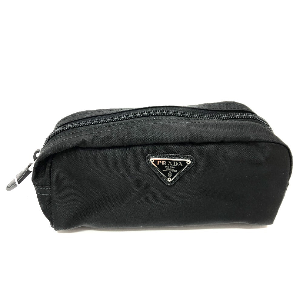 Prada Pouch 1Na350 Nylon Black Triangle Logo Women Secondhand