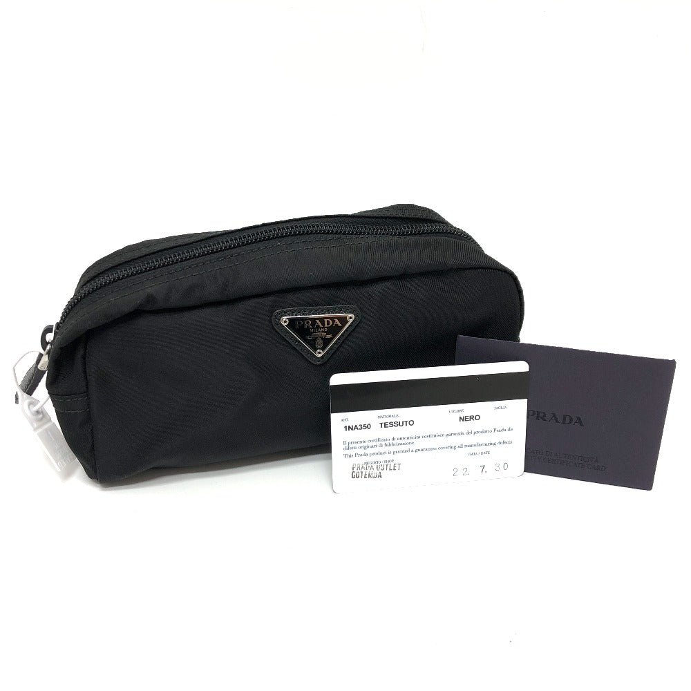Prada Pouch 1Na350 Nylon Black Triangle Logo Women Secondhand