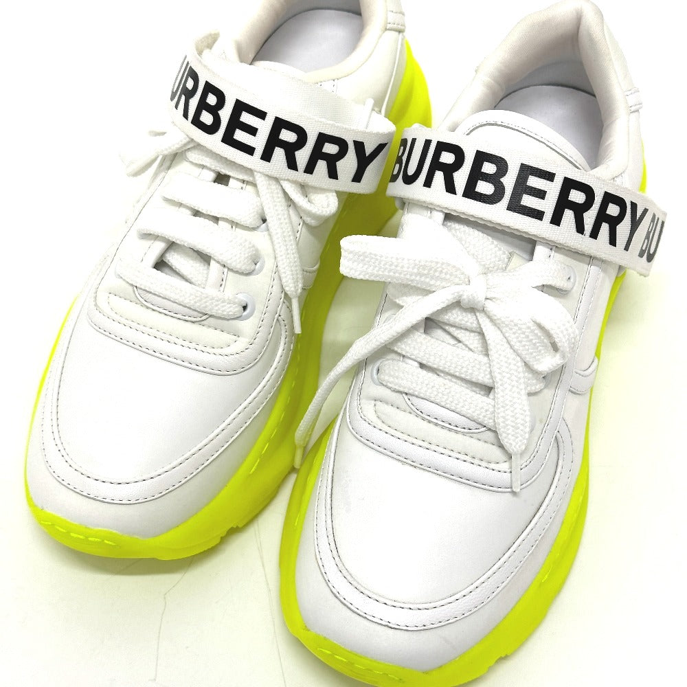 Burberry Sneakers Leather White Shoes Logo Women 37