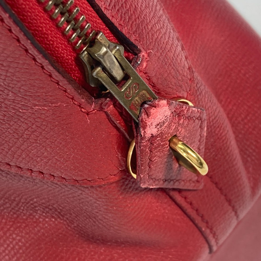 Hermes Handbag Courchevel Red Vintage Mcpherson Women