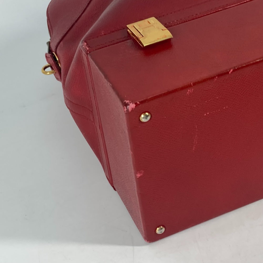 Hermes Handbag Courchevel Red Vintage Mcpherson Women