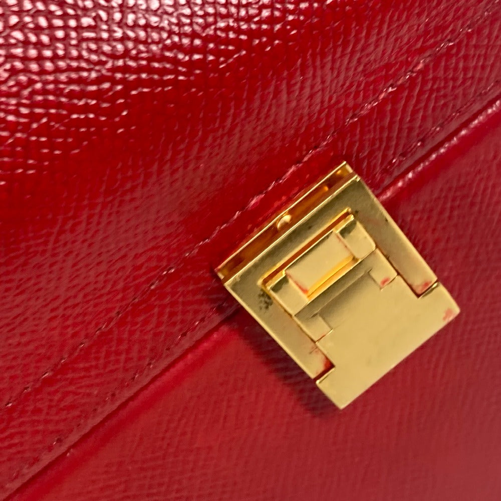 Hermes Handbag Courchevel Red Vintage Mcpherson Women