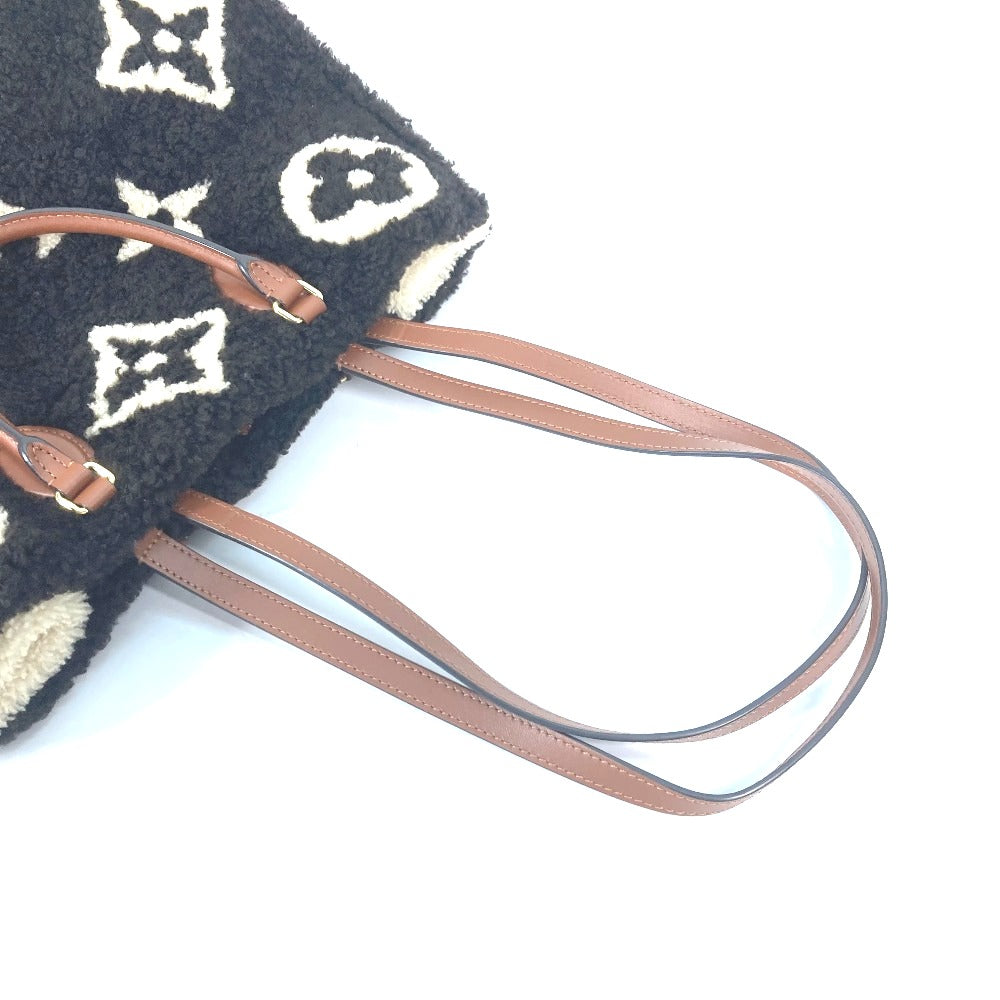 Louis Vuitton Shoulder Bag M55420 Leather, Shearling Brown Monogram Teddy On The Go Gm Women