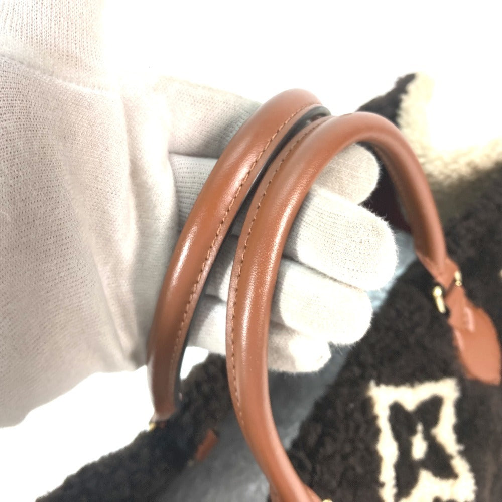 Louis Vuitton Shoulder Bag M55420 Leather, Shearling Brown Monogram Teddy On The Go Gm Women