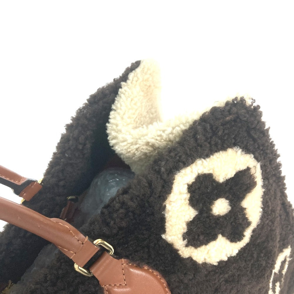 Louis Vuitton Shoulder Bag M55420 Leather, Shearling Brown Monogram Teddy On The Go Gm Women