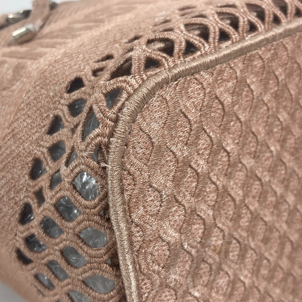Christian Dior Handbag Canvas Pink Logo Mesh Vanity Bag Women