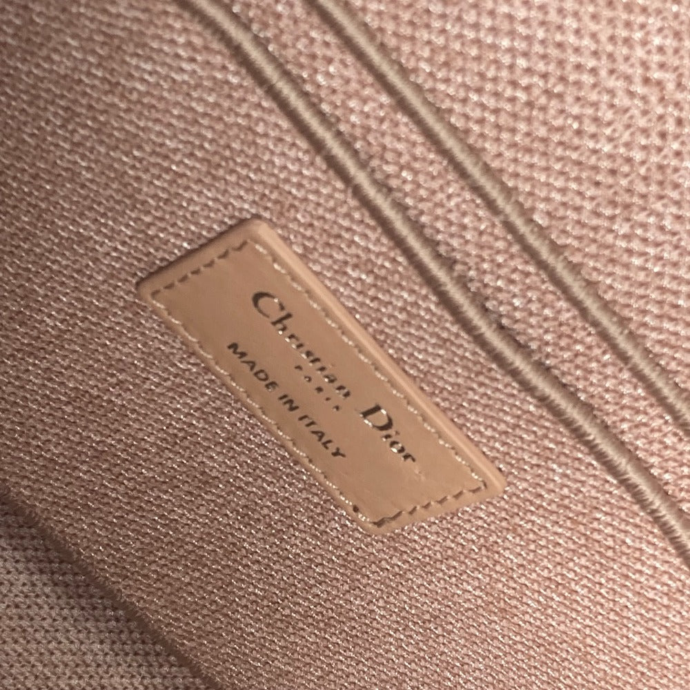 Christian Dior Handbag Canvas Pink Logo Mesh Vanity Bag Women
