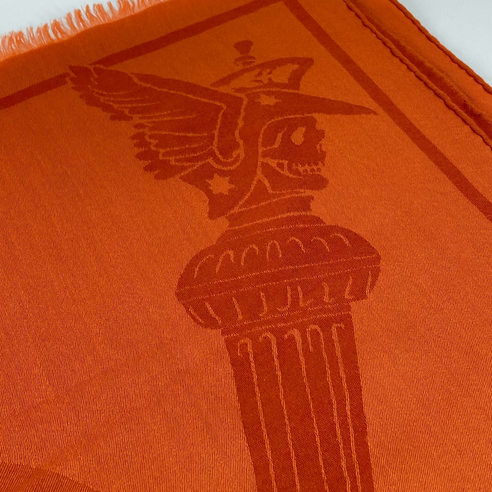 Hermes Stall Wool Orange Horse Pattern Cheval Large Format
