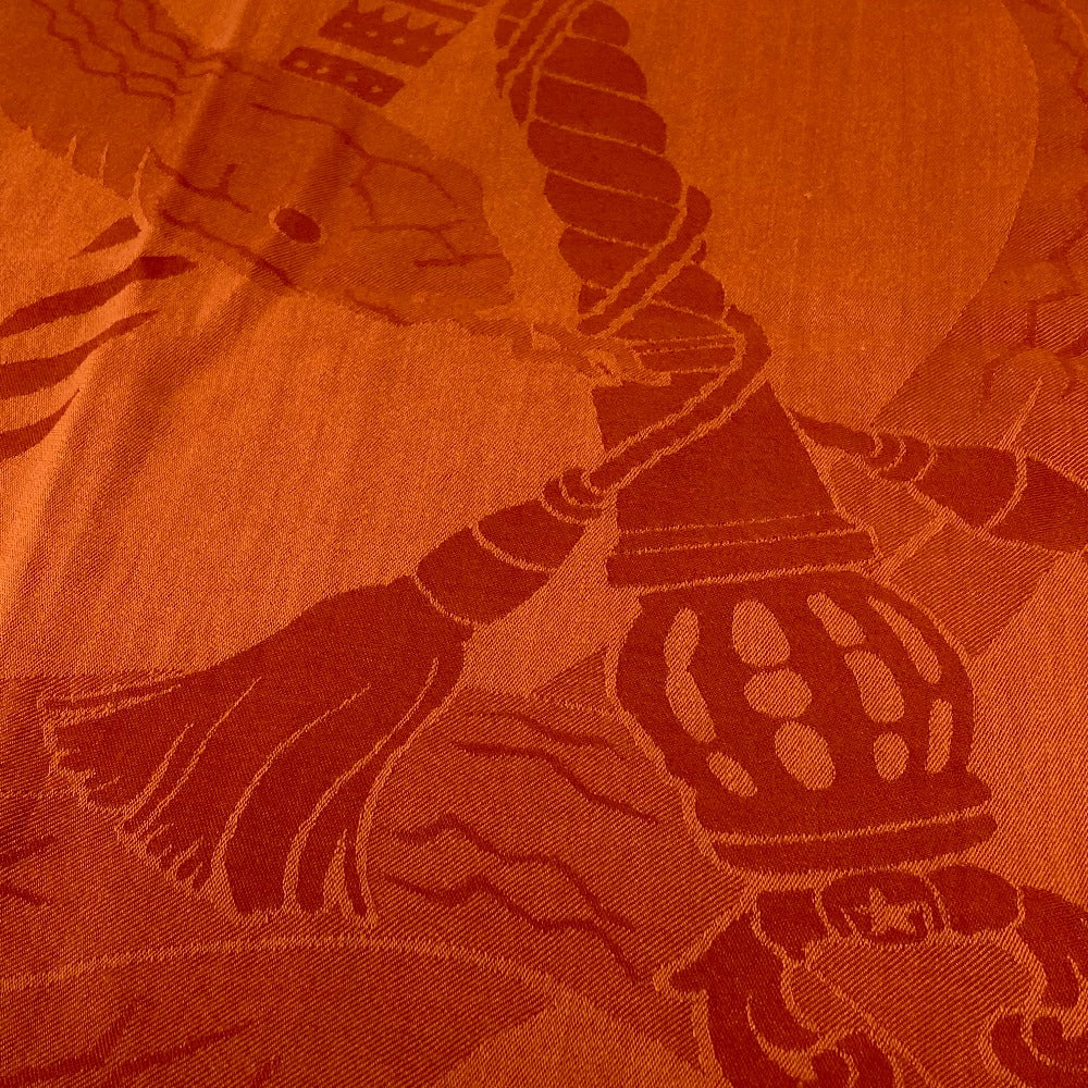 Hermes Stall Wool Orange Horse Pattern Cheval Large Format