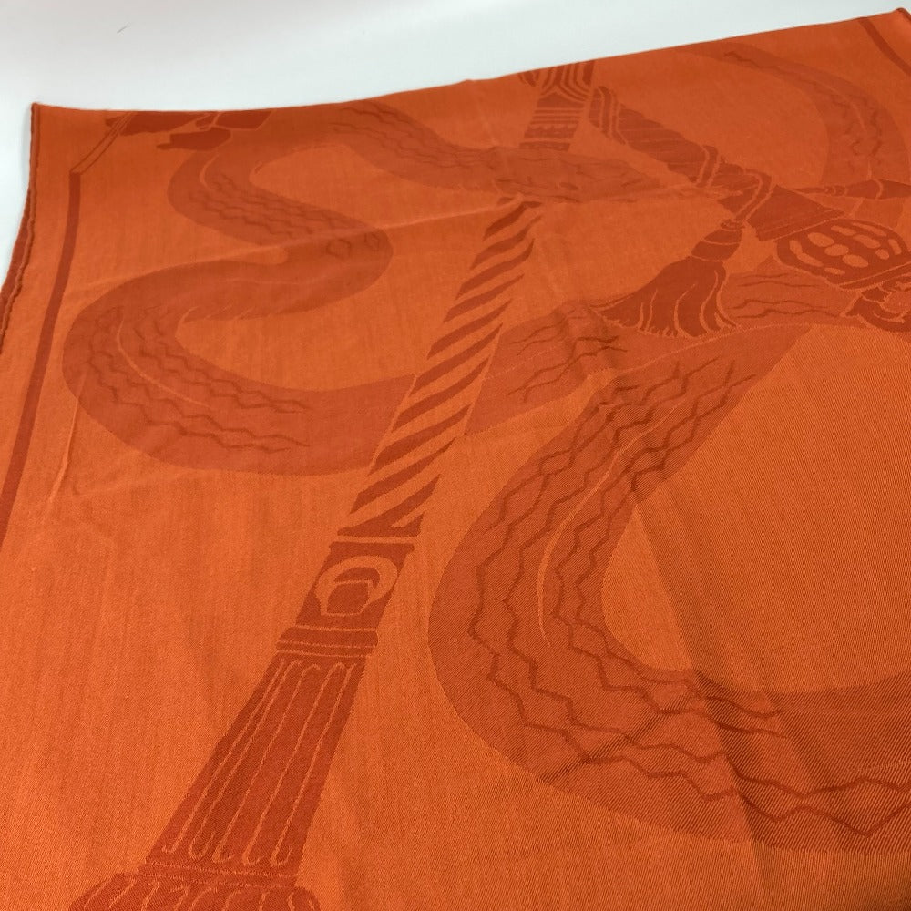 Hermes Stall Wool Orange Horse Pattern Cheval Large Format