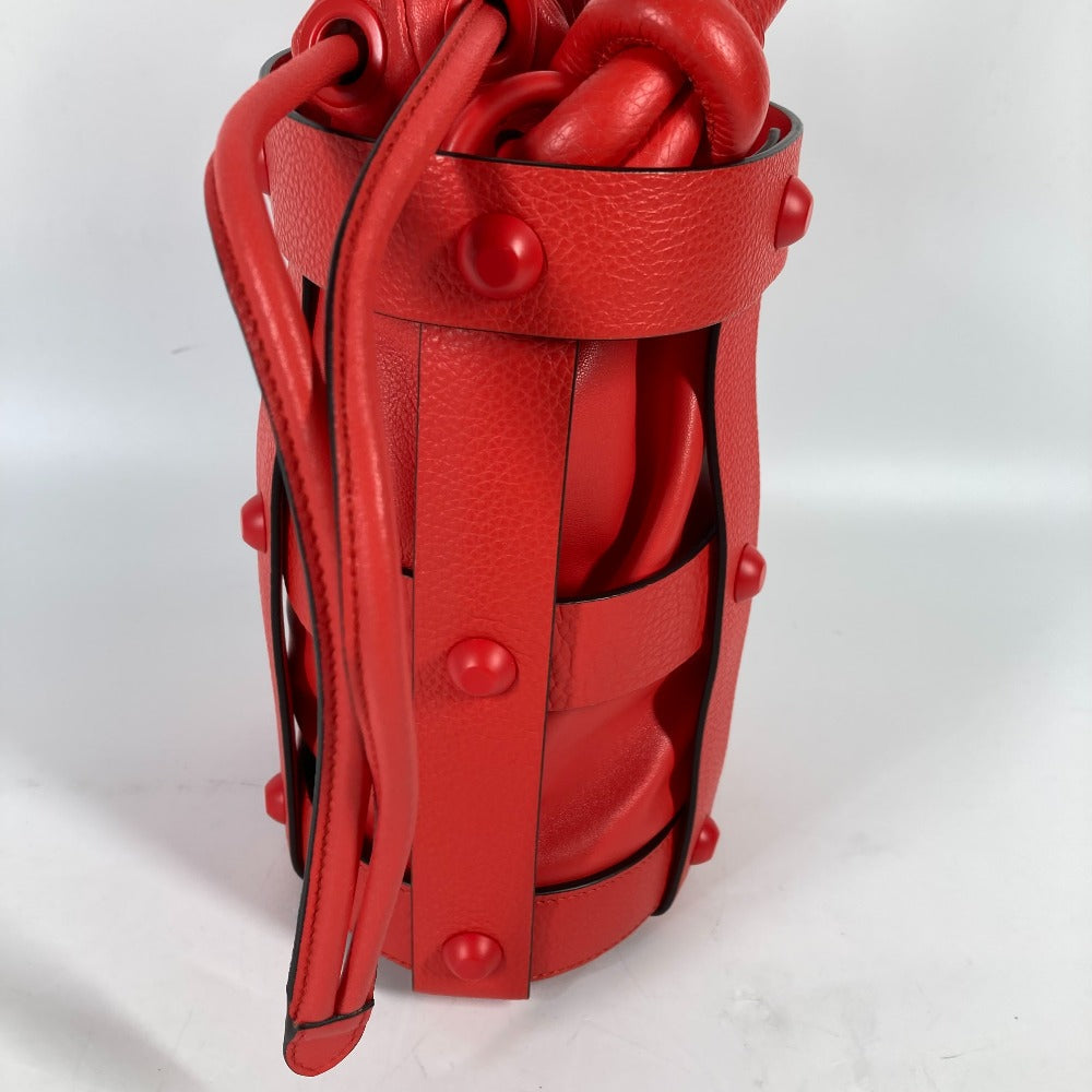 Salvatore Ferragamo Shoulder Bag Leather Red Crossbody Cage Bag Women