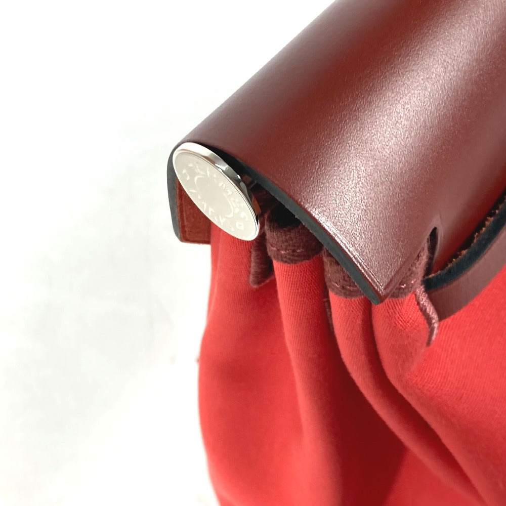 Hermes Shoulder Bag Toile H, Vash Hunter Red With Porch Herbag Zip Pm Women