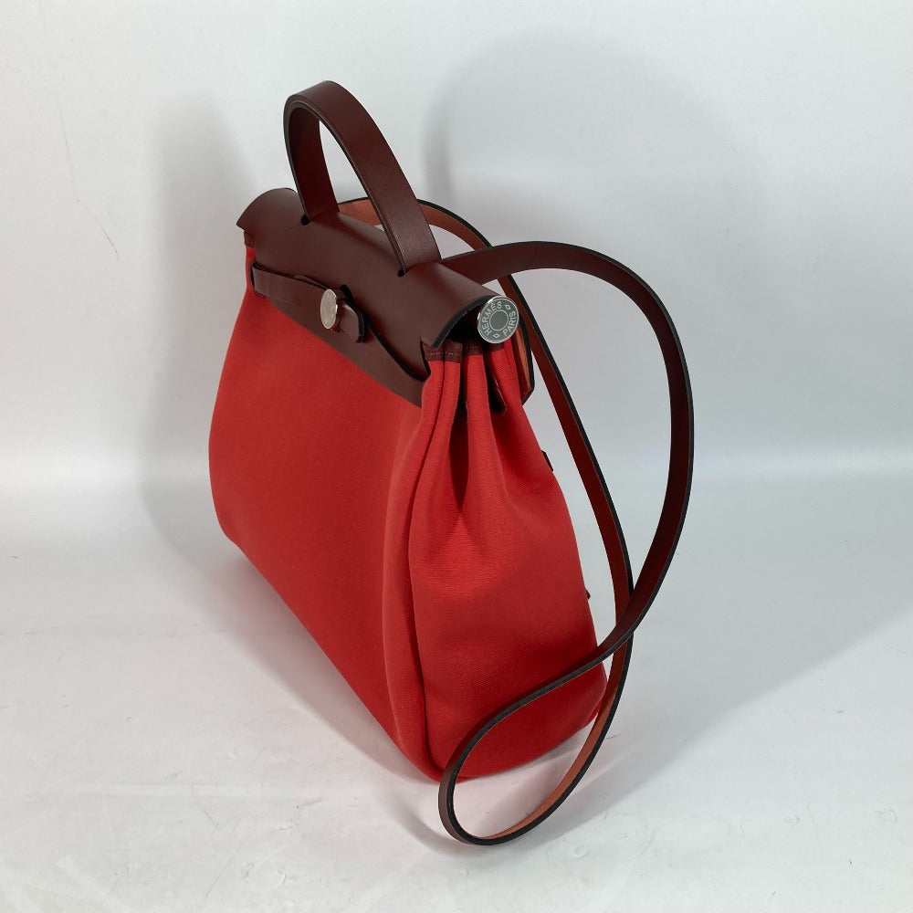 Hermes Shoulder Bag Toile H, Vash Hunter Red With Porch Herbag Zip Pm Women