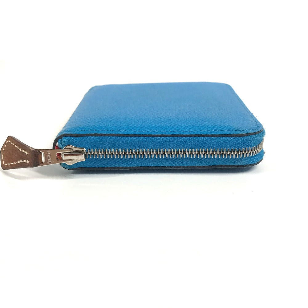 Hermes Folded Wallet Epsom Blue Compact Wallet Azap Compact Silk In Women Secondhand
