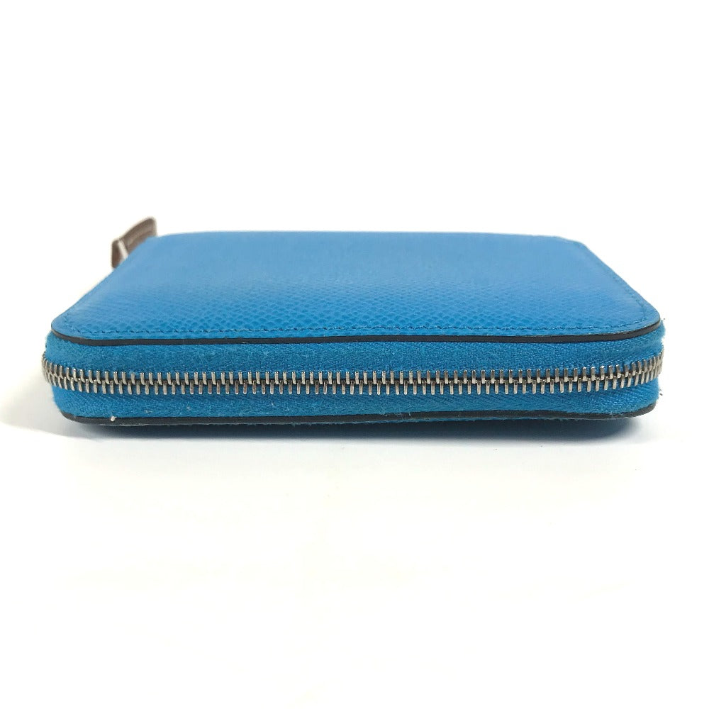 Hermes Folded Wallet Epsom Blue Compact Wallet Azap Compact Silk In Women Secondhand