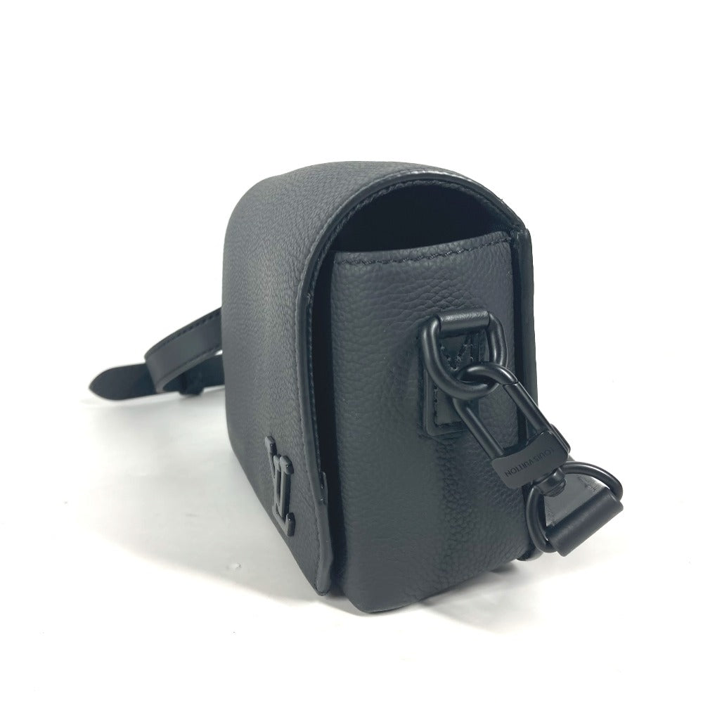 Louis Vuitton Shoulder Bag M82085 Cowhide Leather Black Lv Aerogram Fastline Wearable Wallet Mens