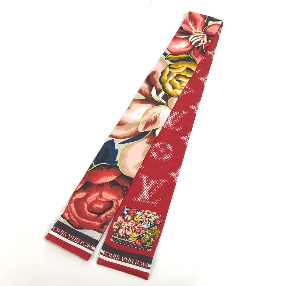 Louis Vuitton Scarf M76968 Silk Red Monogram Bandeau Malfleur Women
