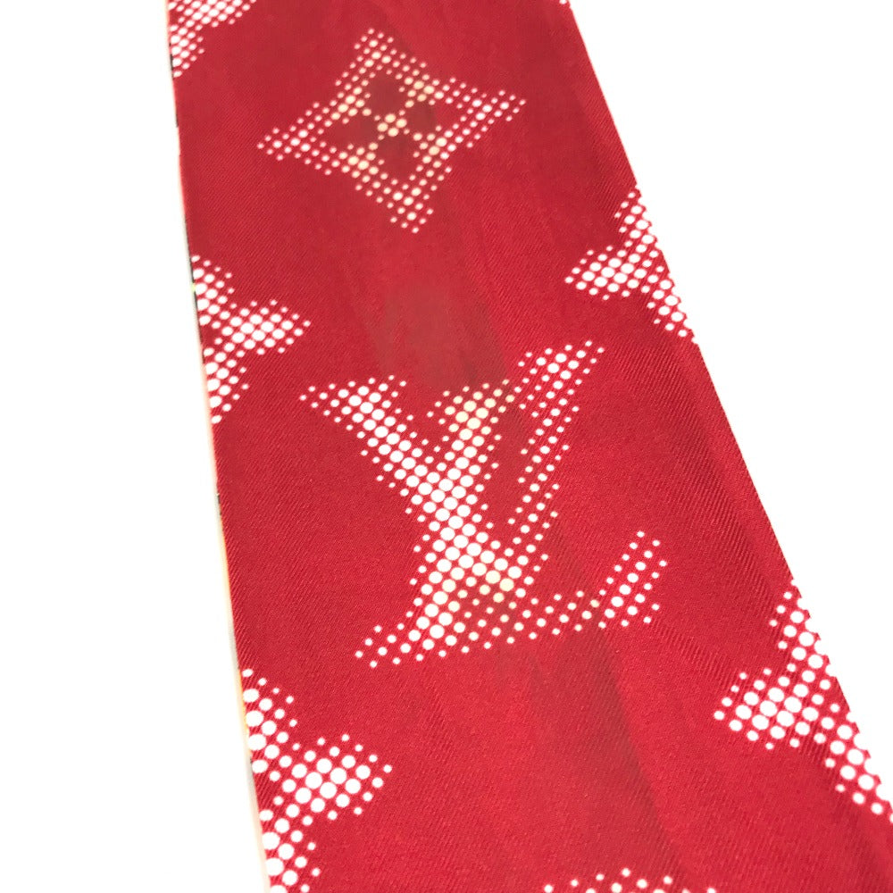 Louis Vuitton Scarf M76968 Silk Red Monogram Bandeau Malfleur Women