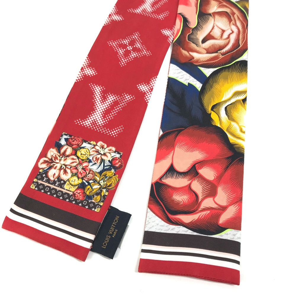 Louis Vuitton Scarf M76968 Silk Red Monogram Bandeau Malfleur Women
