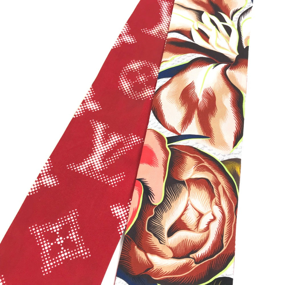 Louis Vuitton Scarf M76968 Silk Red Monogram Bandeau Malfleur Women