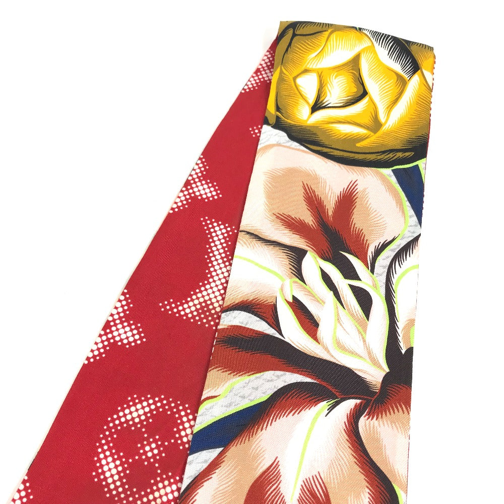 Louis Vuitton Scarf M76968 Silk Red Monogram Bandeau Malfleur Women
