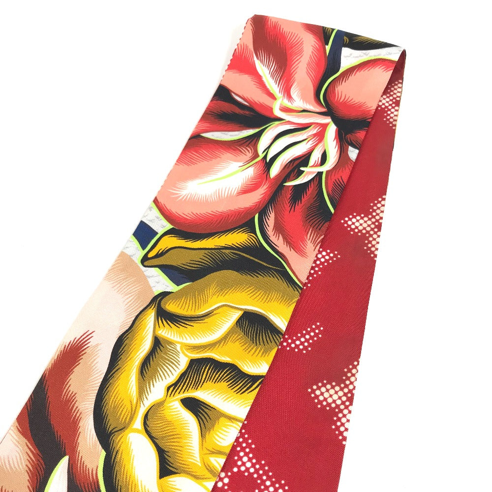 Louis Vuitton Scarf M76968 Silk Red Monogram Bandeau Malfleur Women
