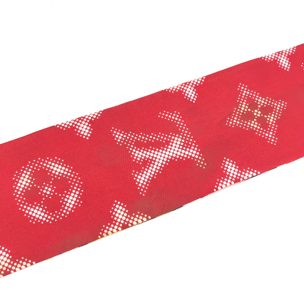 Louis Vuitton Scarf M76968 Silk Red Monogram Bandeau Malfleur Women