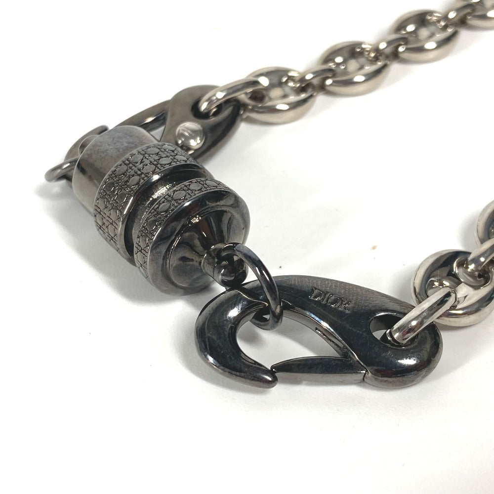 Dior Necklace N2062Hommt Metal Silvertype Chain Necklace Accessories Cylinder Cannage Mens
