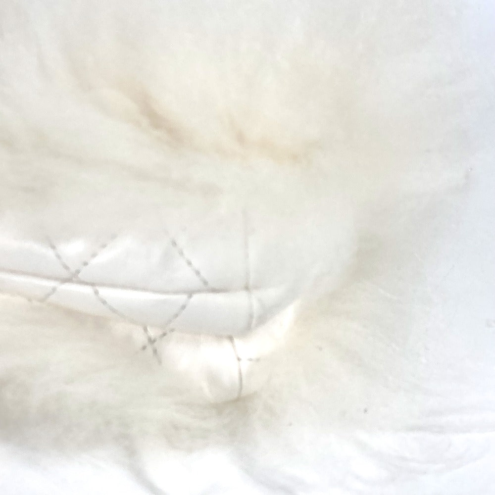 Chanel Handbag Fur, Leather White Crossbody Cc Coco Mark Matelasse Women