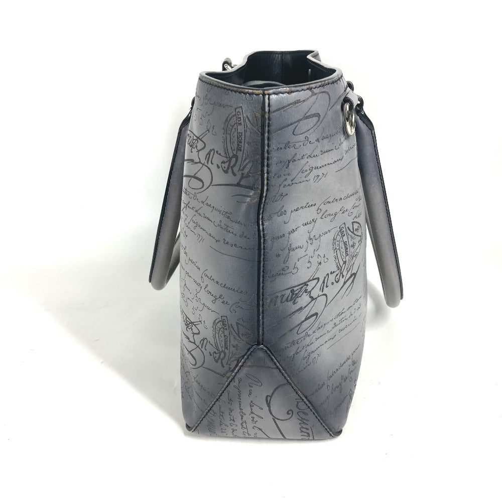 Berluti Business Bag Uo223P , Scritto Leather Gray Toujours Mini Neo Scritto Mens