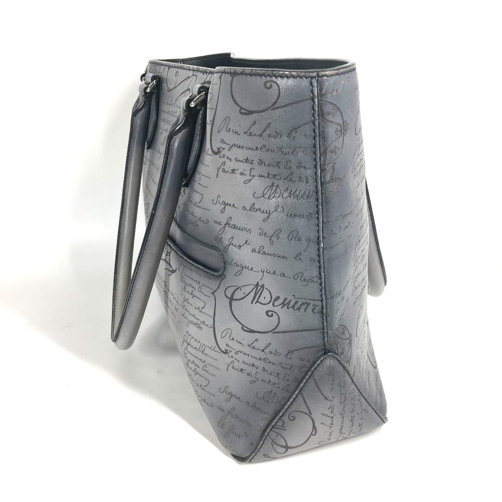 Berluti Business Bag Uo223P , Scritto Leather Gray Toujours Mini Neo Scritto Mens
