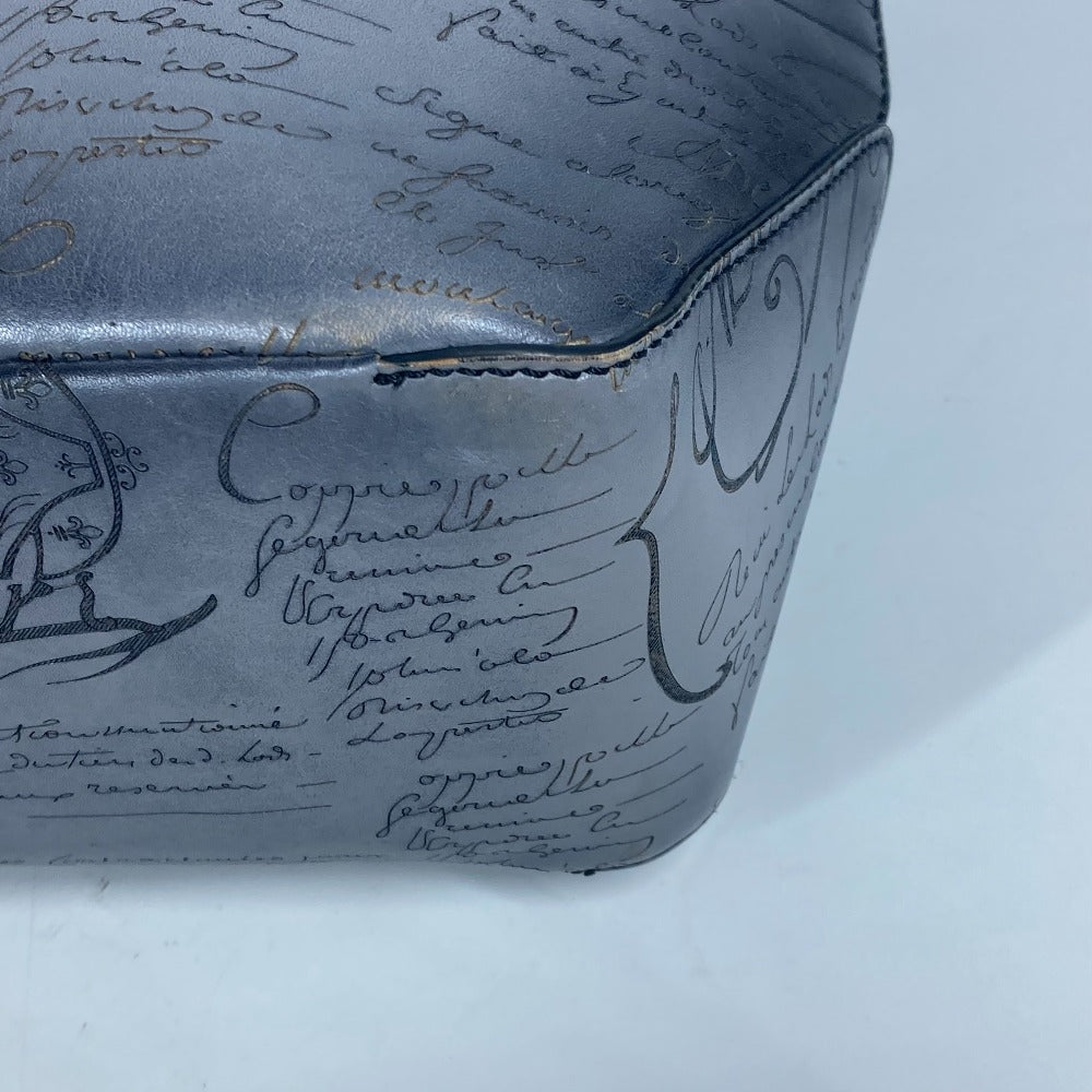Berluti Business Bag Uo223P , Scritto Leather Gray Toujours Mini Neo Scritto Mens