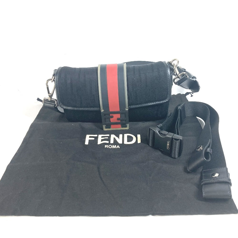 Fendi Shoulder Bag 7Va472 Mesh, Leather, Rubber Black Mesh Mamma Bucket Mens
