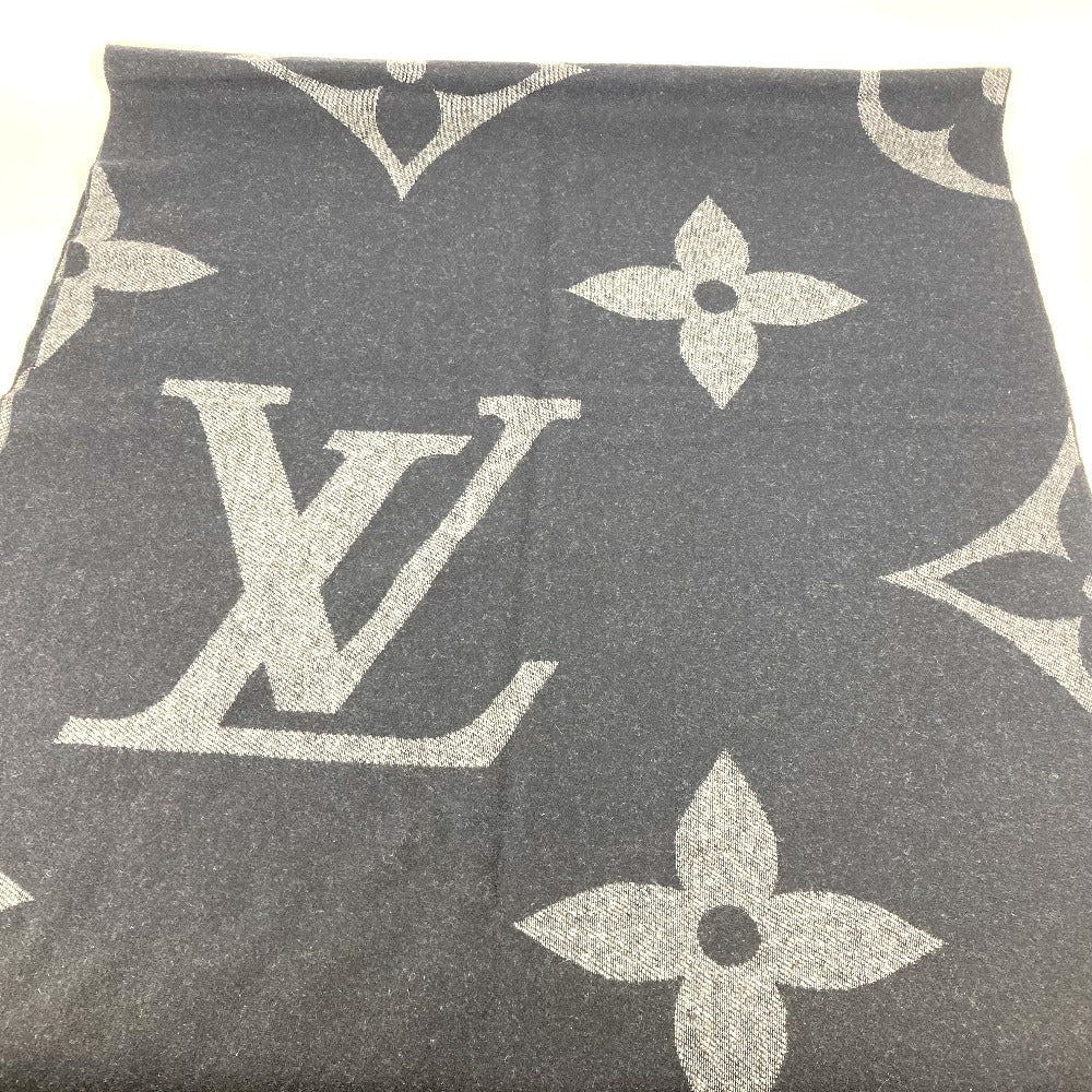 Louis Vuitton Scarf M77950 Cashmere Navy Monogram Monogram Giant Muffler Mens(Unisex)