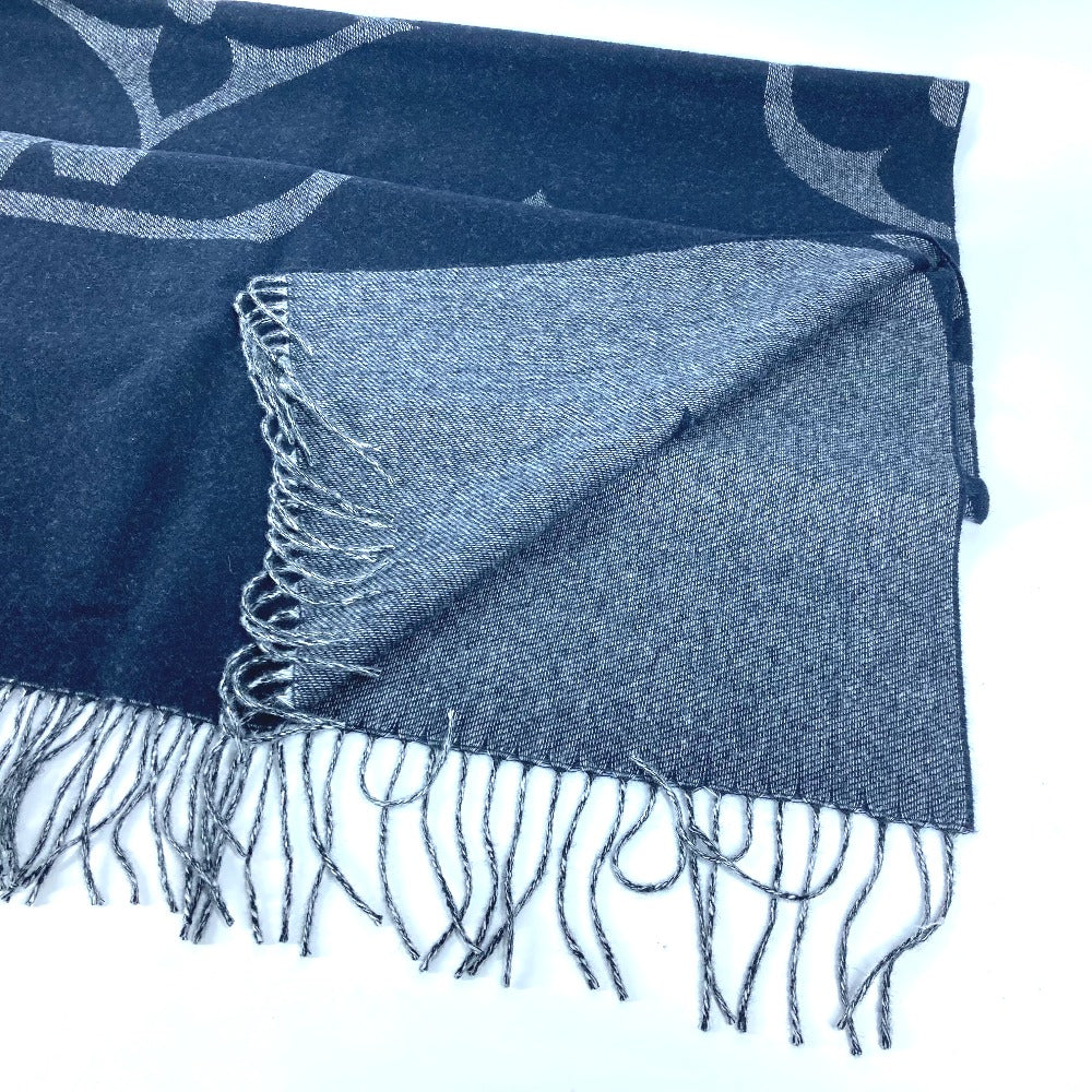 Louis Vuitton Scarf M77950 Cashmere Navy Monogram Monogram Giant Muffler Mens(Unisex)