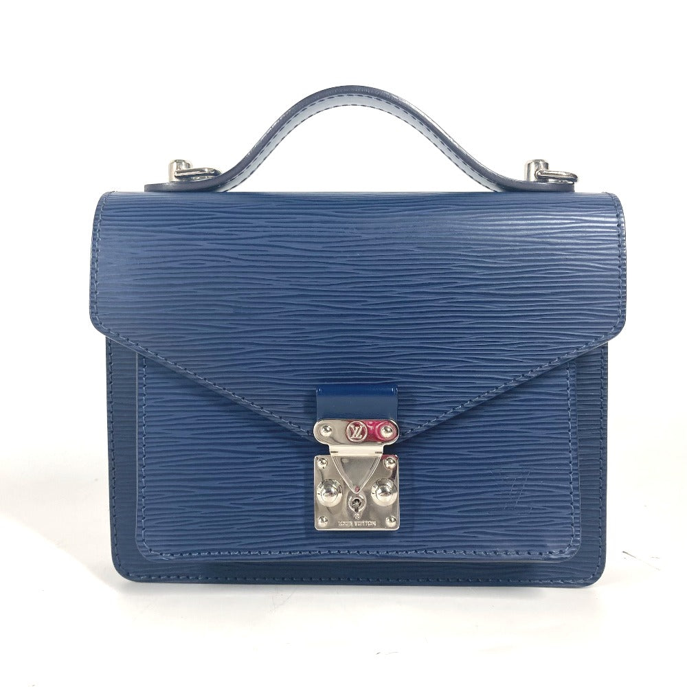 Louis Vuitton Handbag M40976 Epi Leather Navy Epi Monceau Bb Unisex(Unisex)