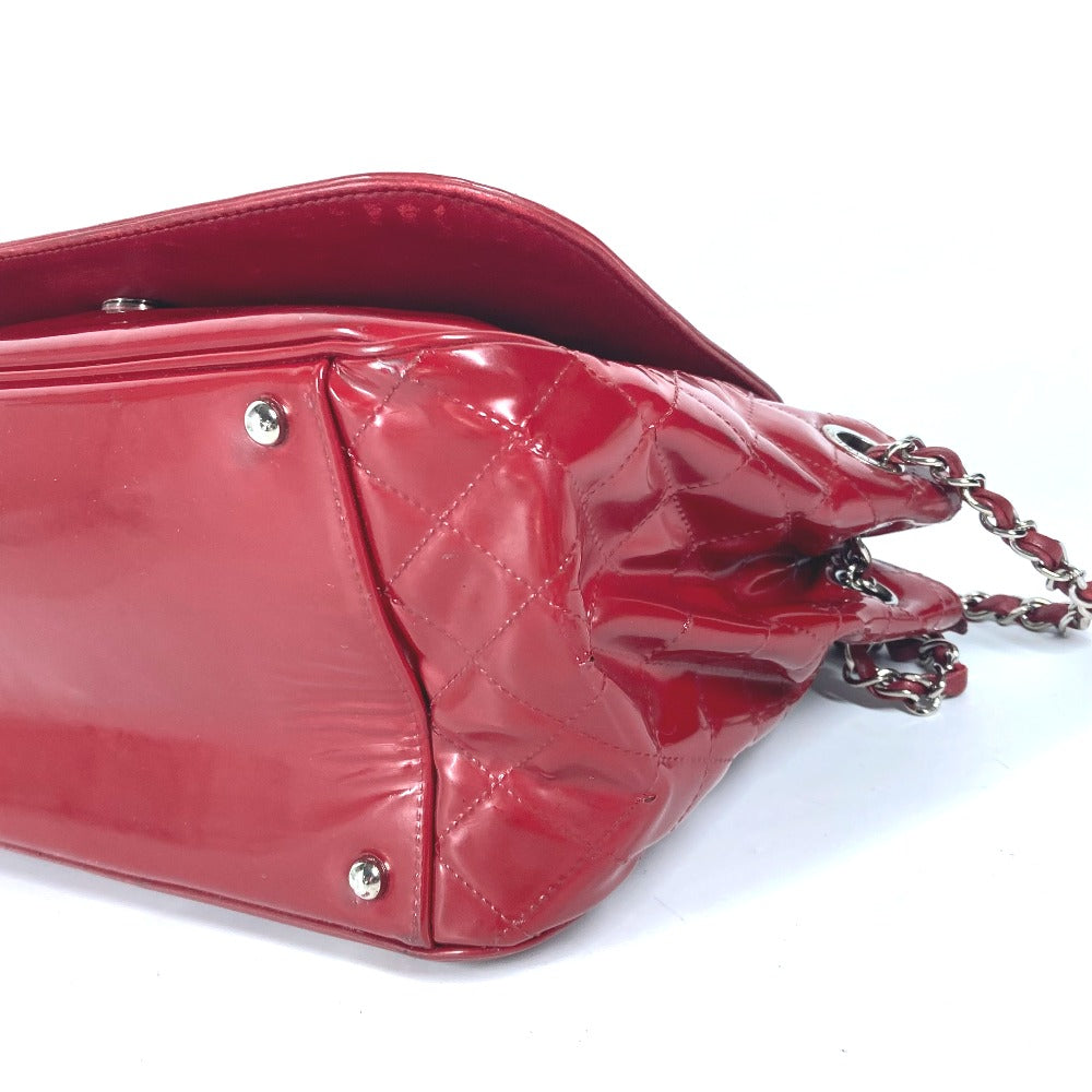Chanel Shoulder Bag Enamel Red Cc Coco Mark Lipstick Women