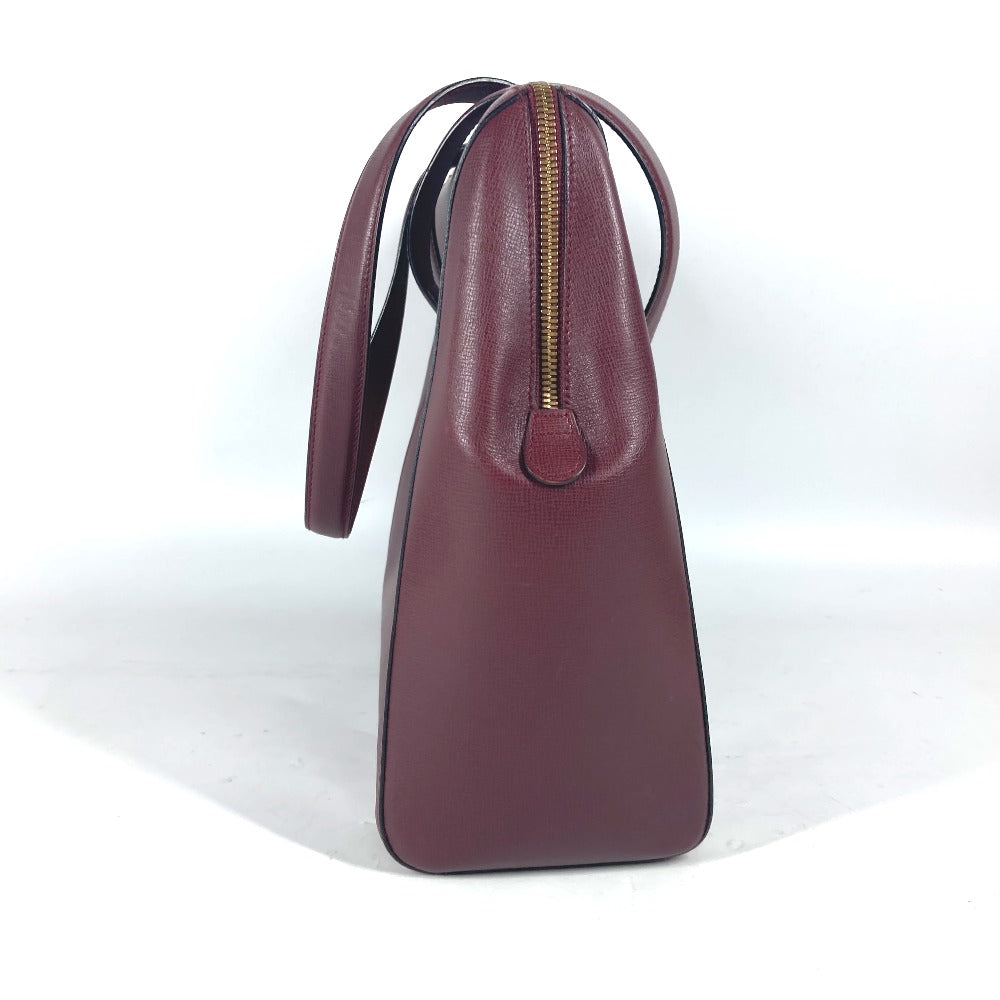 Cartier Shoulder Bag Leather Wine-Red Must Line Unisex(Unisex)