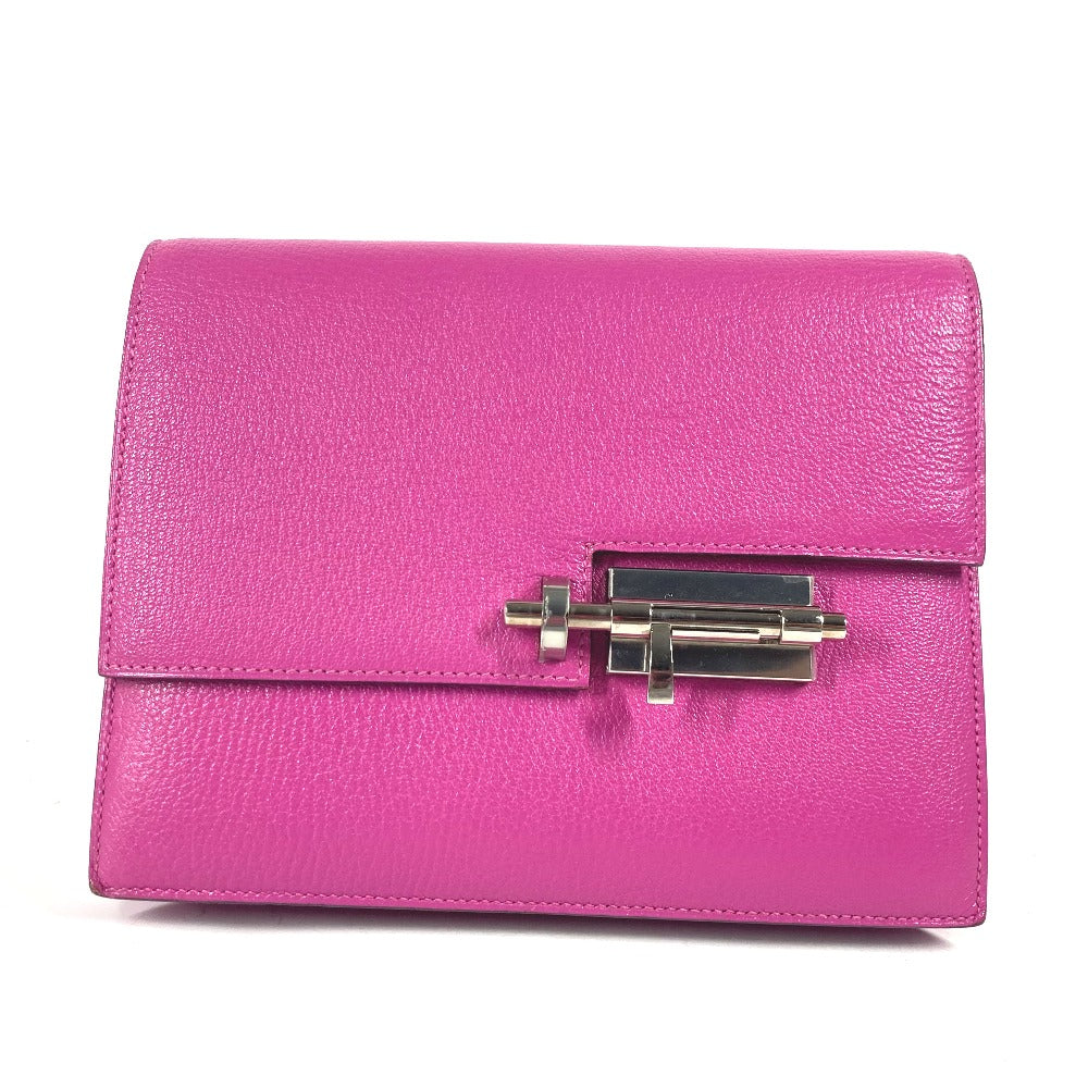 Hermes Clutch Bag Shave Purple Veru Women