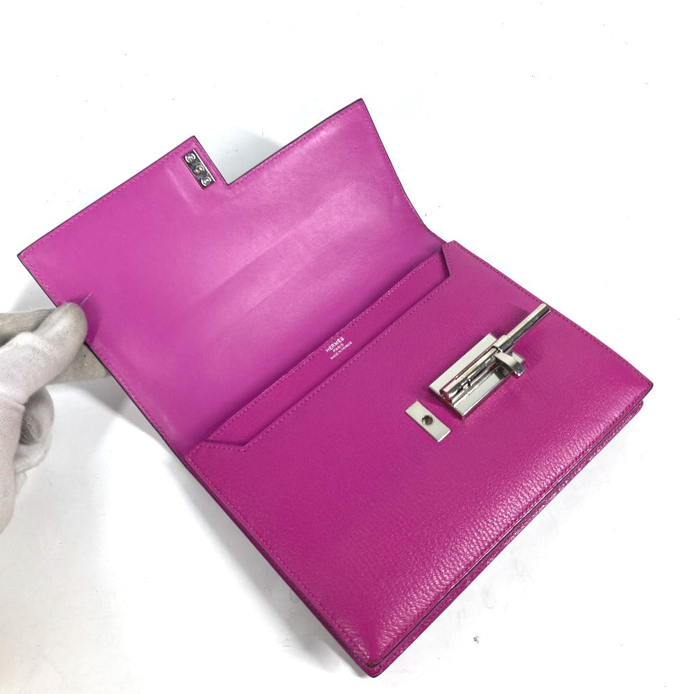 Hermes Clutch Bag Shave Purple Veru Women