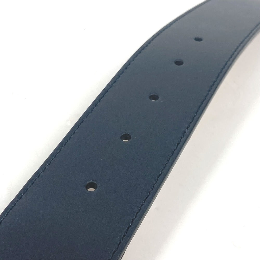 Gucci Belt 411924 Leather / Canvas Navy Gg Interlocking G Women 75
