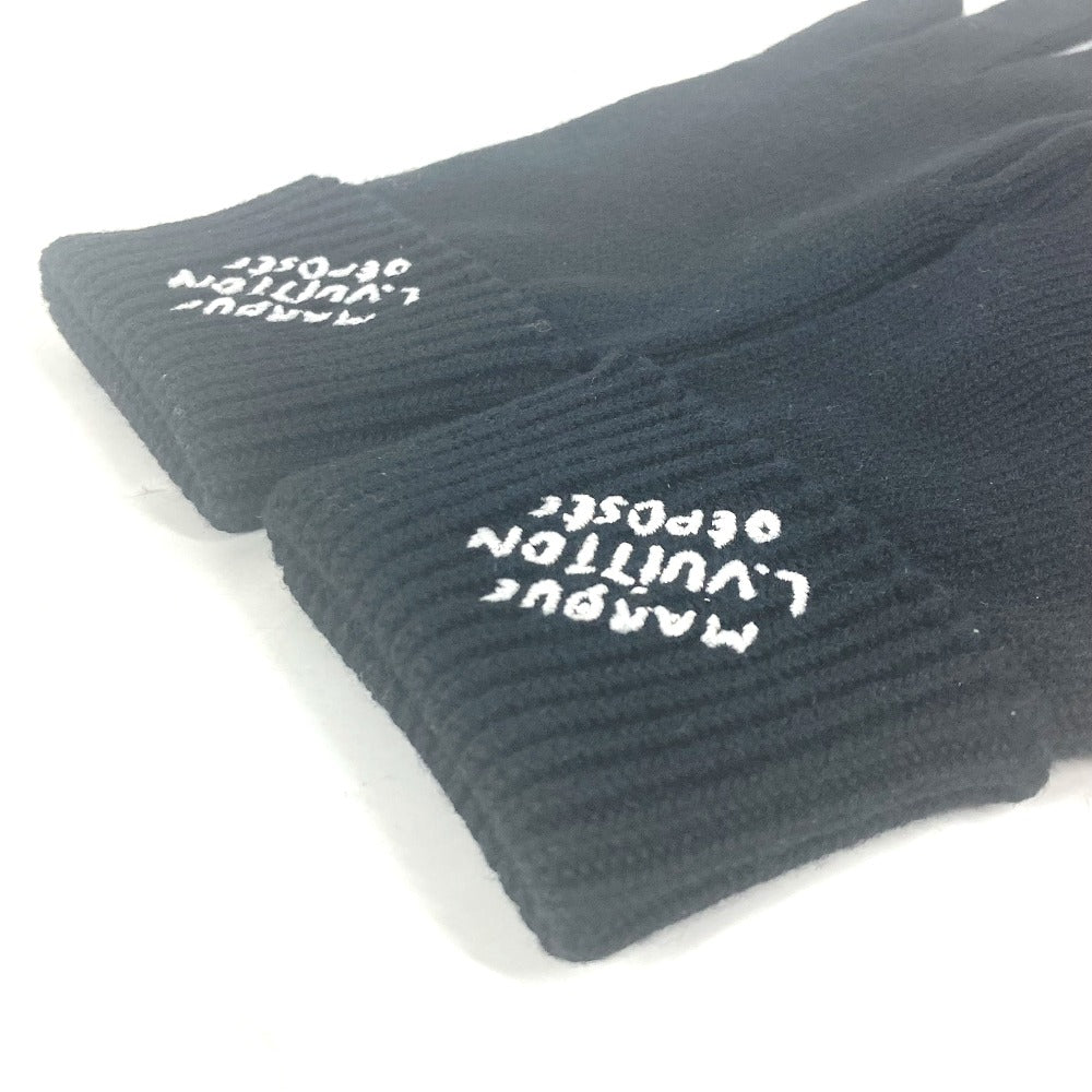 Louis Vuitton Gloves M7824I Wool, Cotton Black Touch-Screen Compatible Fingertips Globe Damier