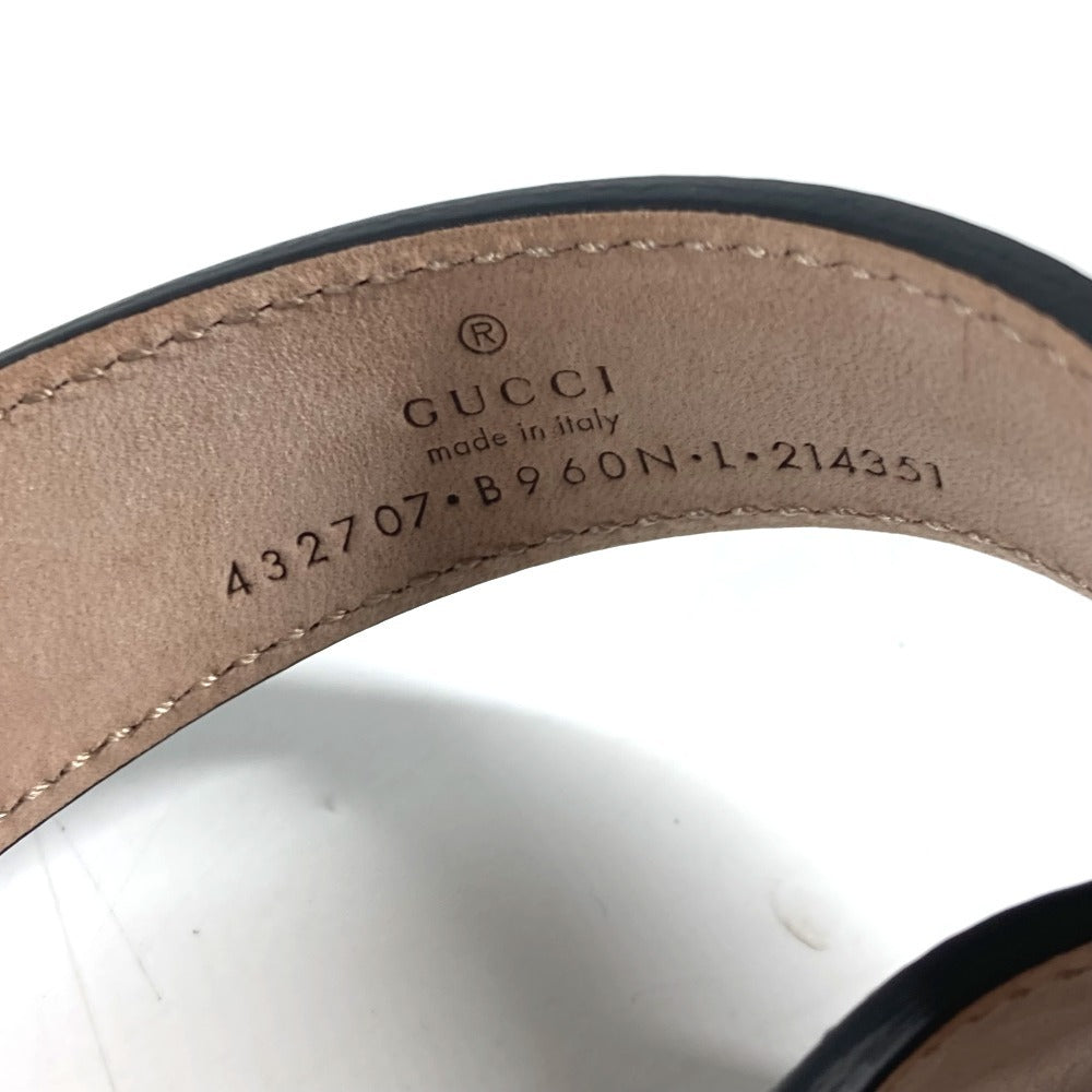 Gucci Belt 432707 Leather Black Gg Buckle L