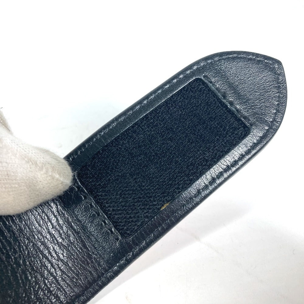 Christian Louboutin Belt Leather Black Studs Logo Unisex(Unisex)